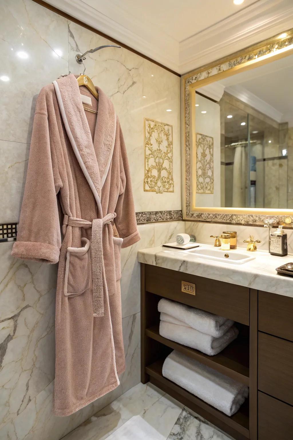 Relax in style with a luxurious bathrobe.