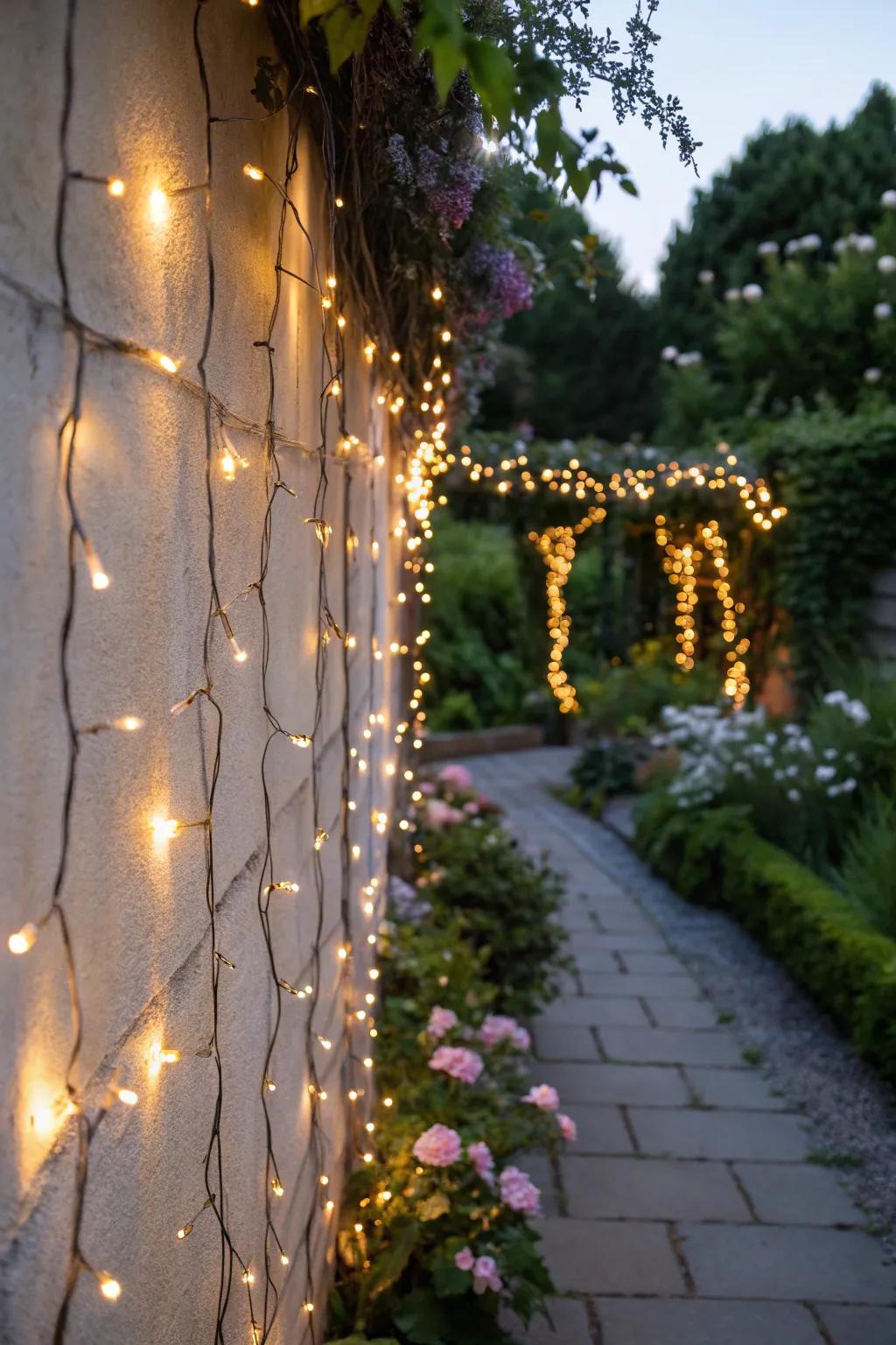 String bulbs add an enchanting and whimsical mood.