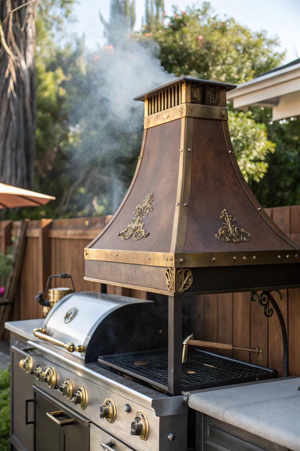 Vintage hoods add nostalgic charm to your grill area.