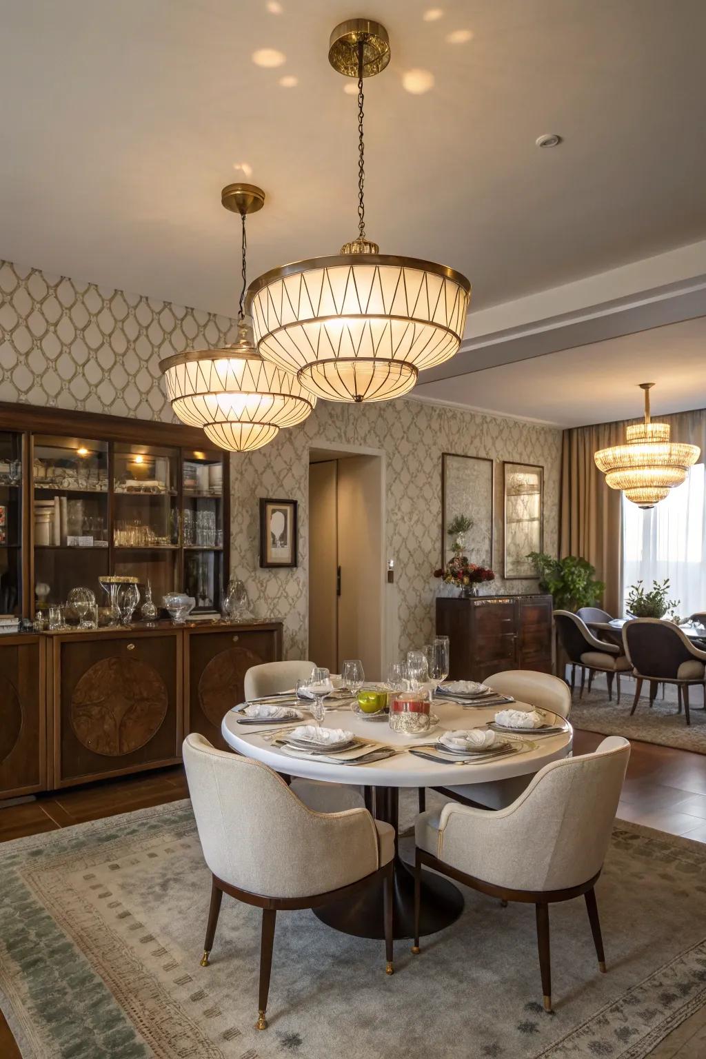 'Retro' Mid-century modern lighting infuses retro charm.
