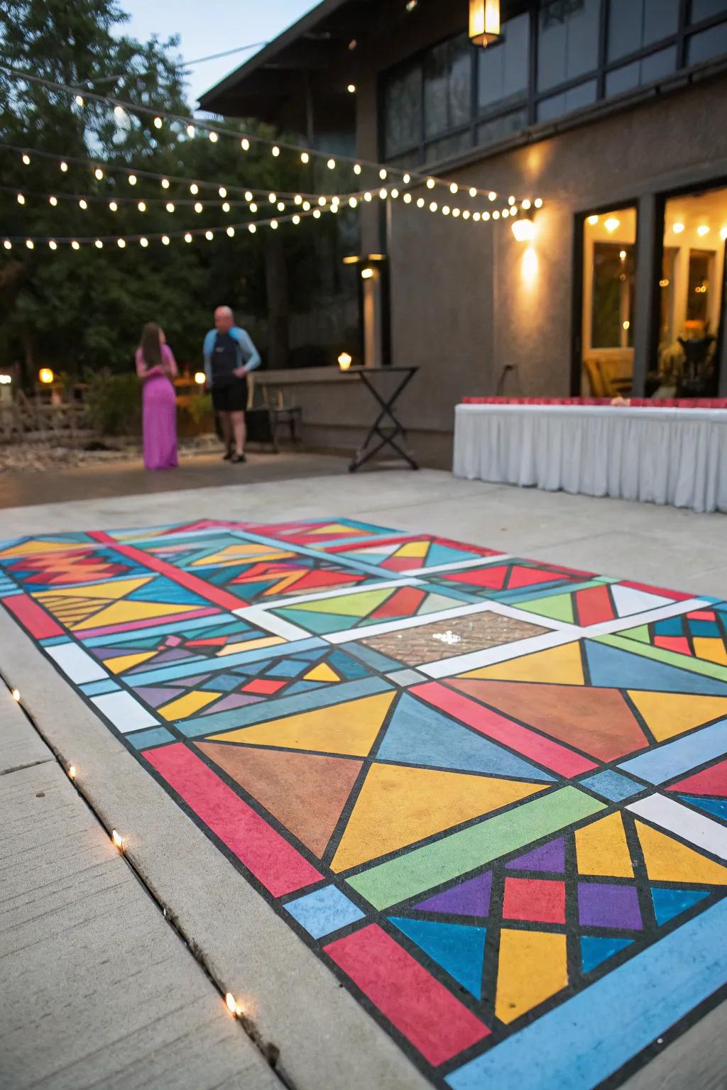 A dance zone design infuses mirth and exhilaration into the patio.