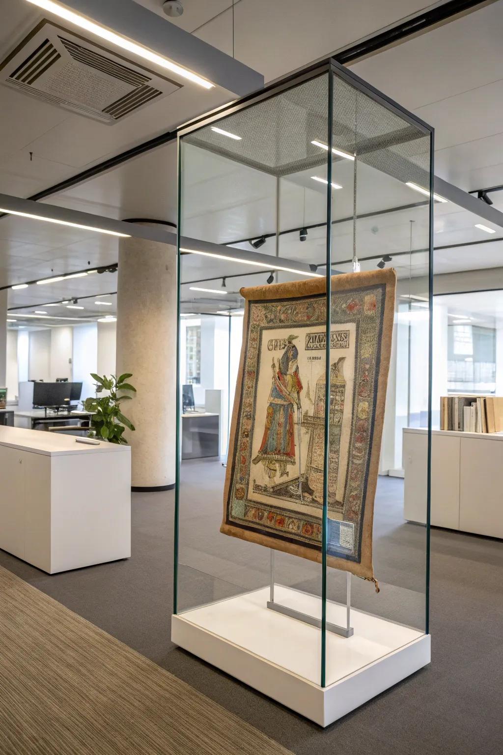 Frame-free floating glass provides a sleek, modern presentation.