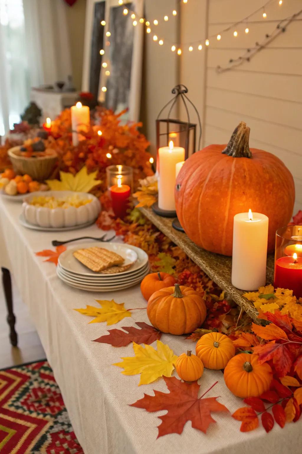 Seasonal decor adding a welcoming element to the autumn table