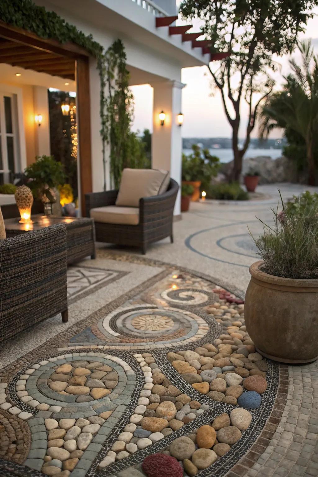 Incorporate artistic pizzazz with granule tessellation designs.