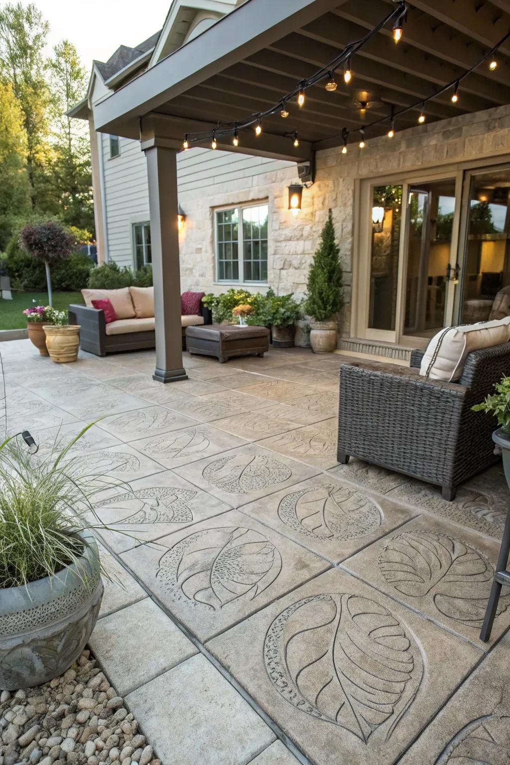 Stamped concrete offers adaptable and stylish patterns.