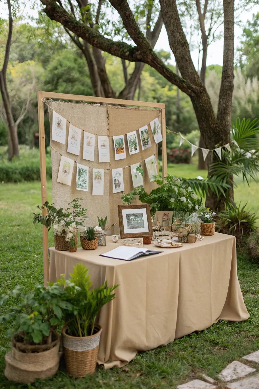 Eco-friendly details make your photo booth stylish and sustainable.