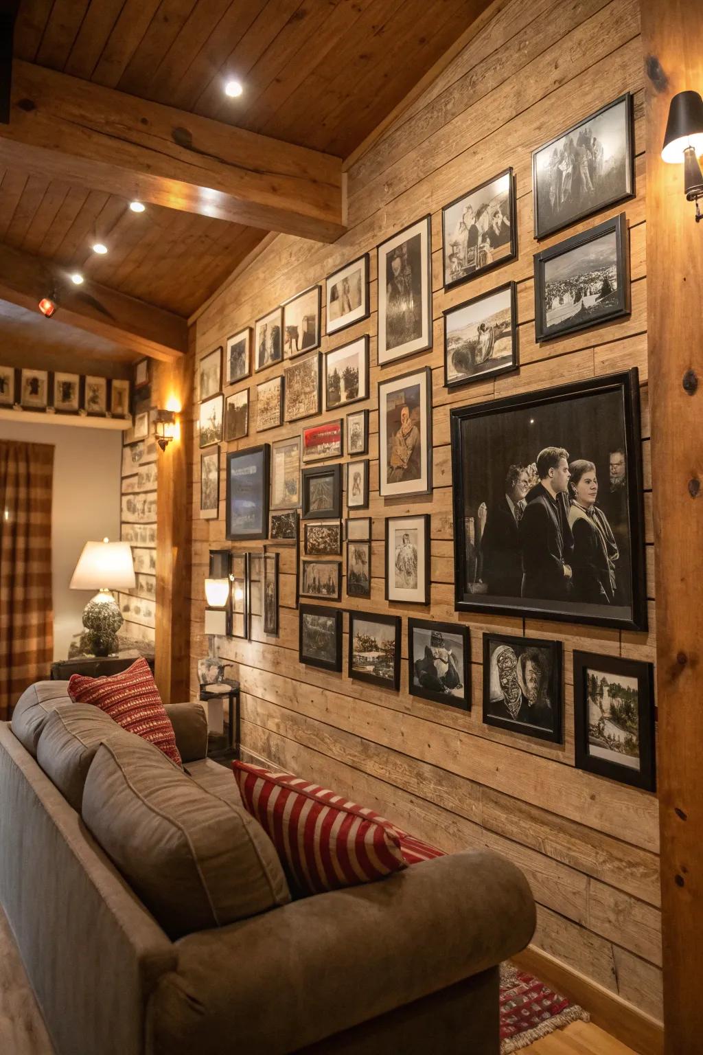 Infuse nostalgic charm with a period film photo display.