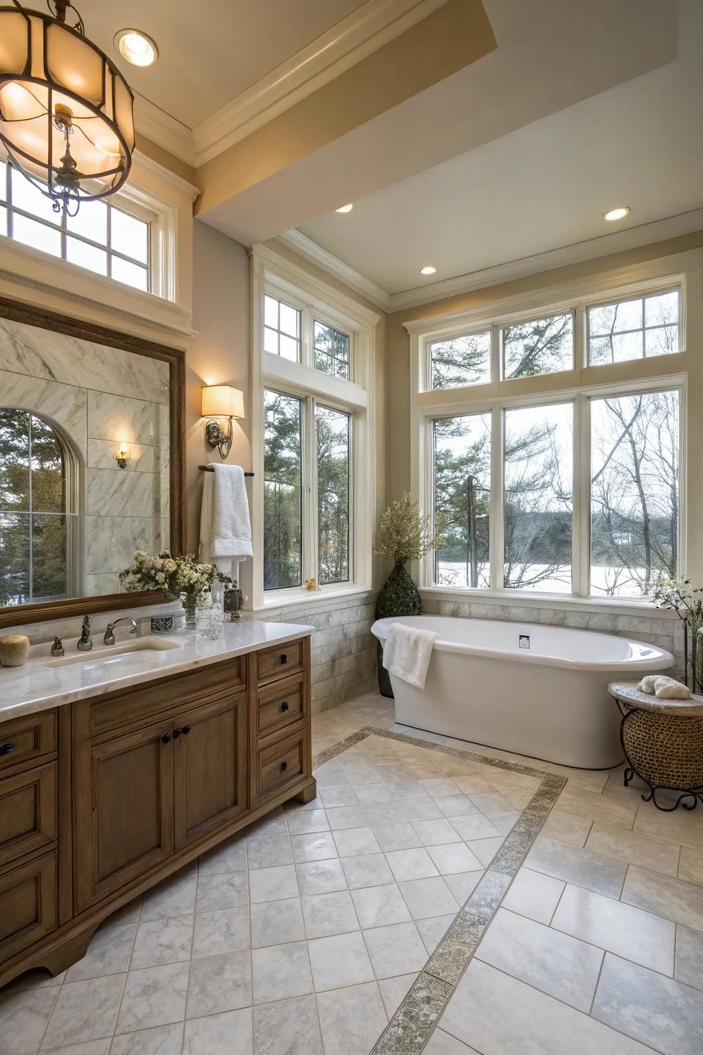 Heated stones deliver warmth and opulence within washrooms.
