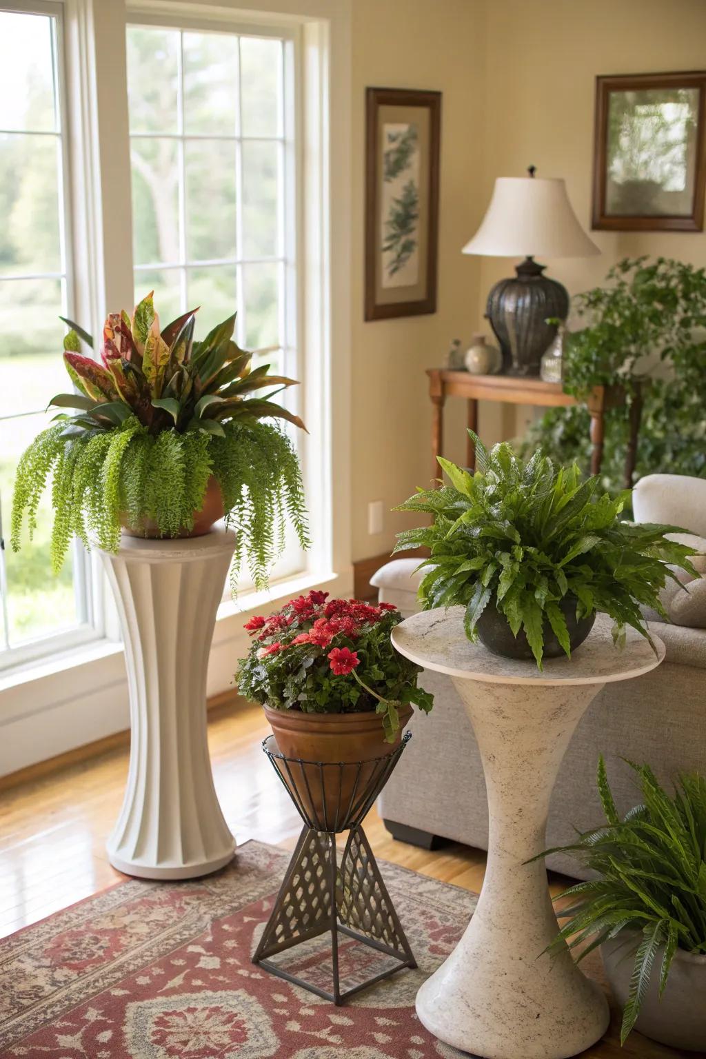 Impart stature and intrigue with sculptural plant perches.