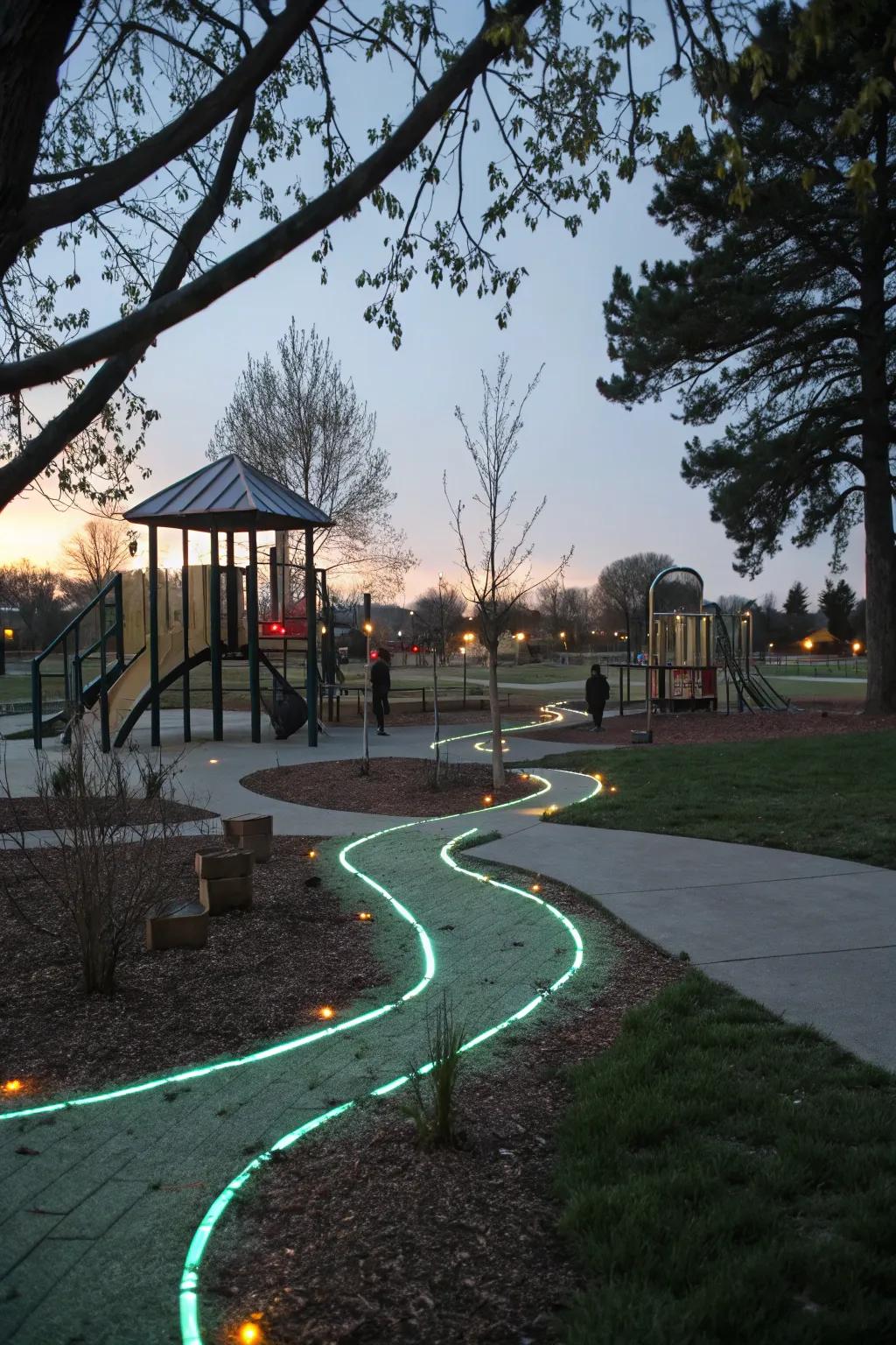 Paths that light up add a touch of magic to any playground.