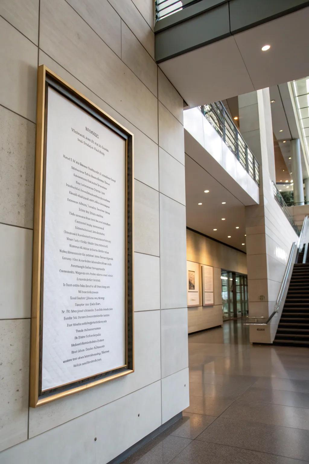 Cutting-edge poem designs are given via see-through frames.