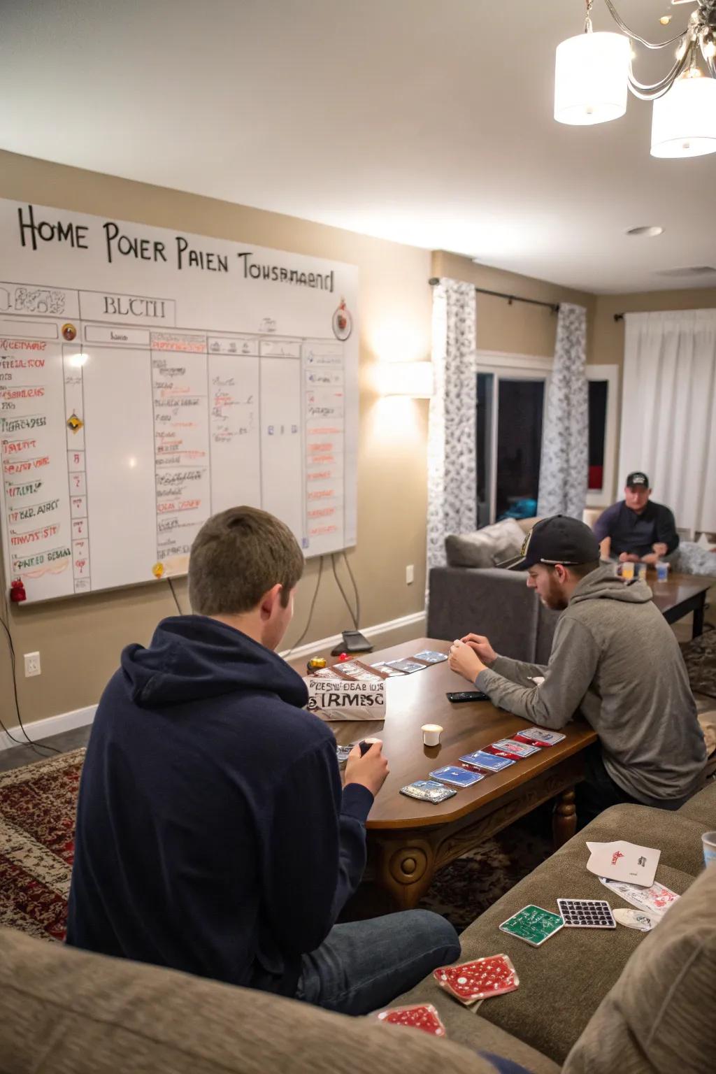 Spice up the evening using a structured tournament.