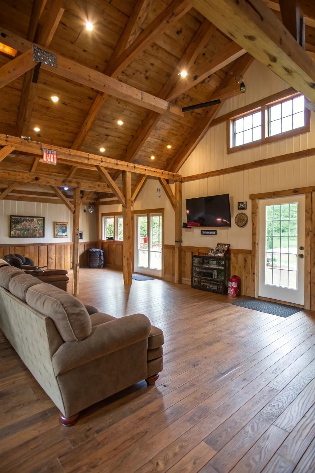 Cozy flooring enhances the inviting sensation of your man cave.