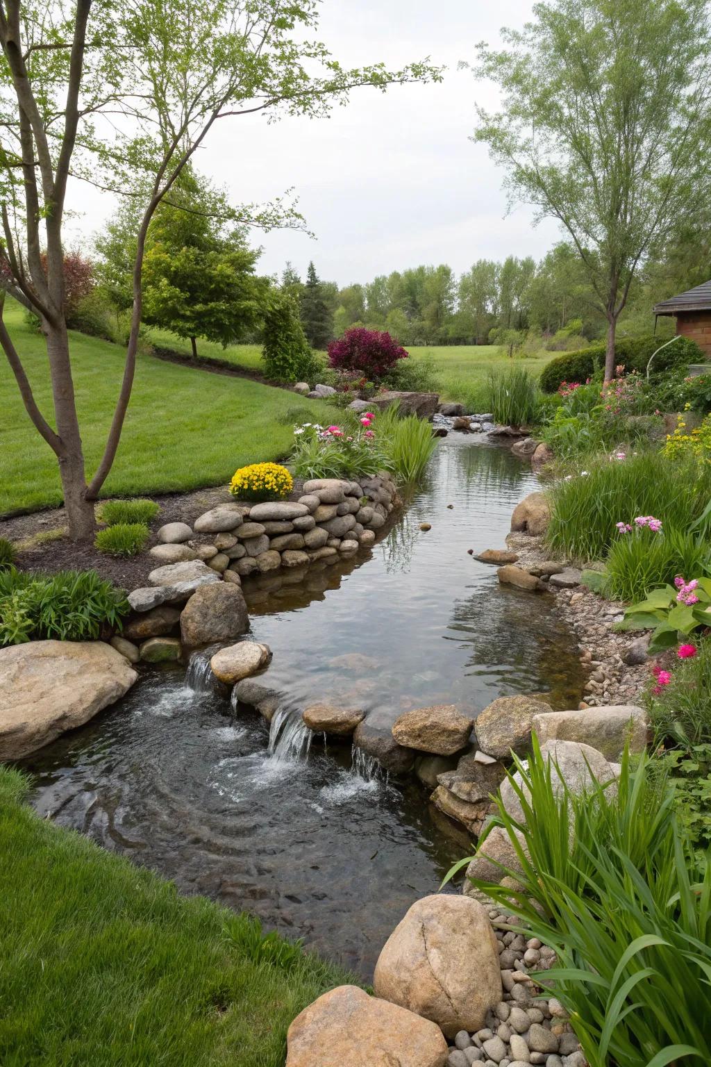 Split streams append intrigue and complexity to your garden blueprint.