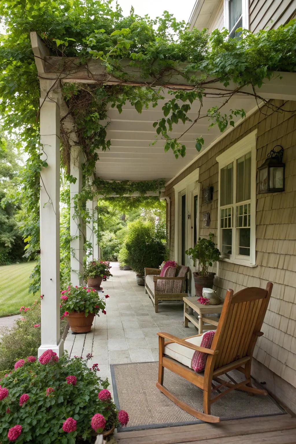 Airy and open with a pergola style.