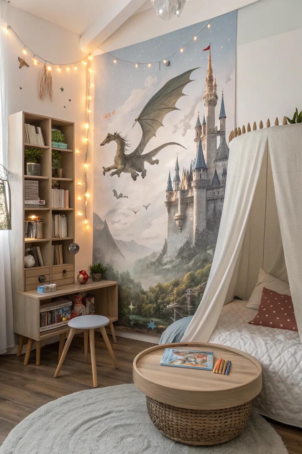 A fantasy world poster allowing for imaginative play.
