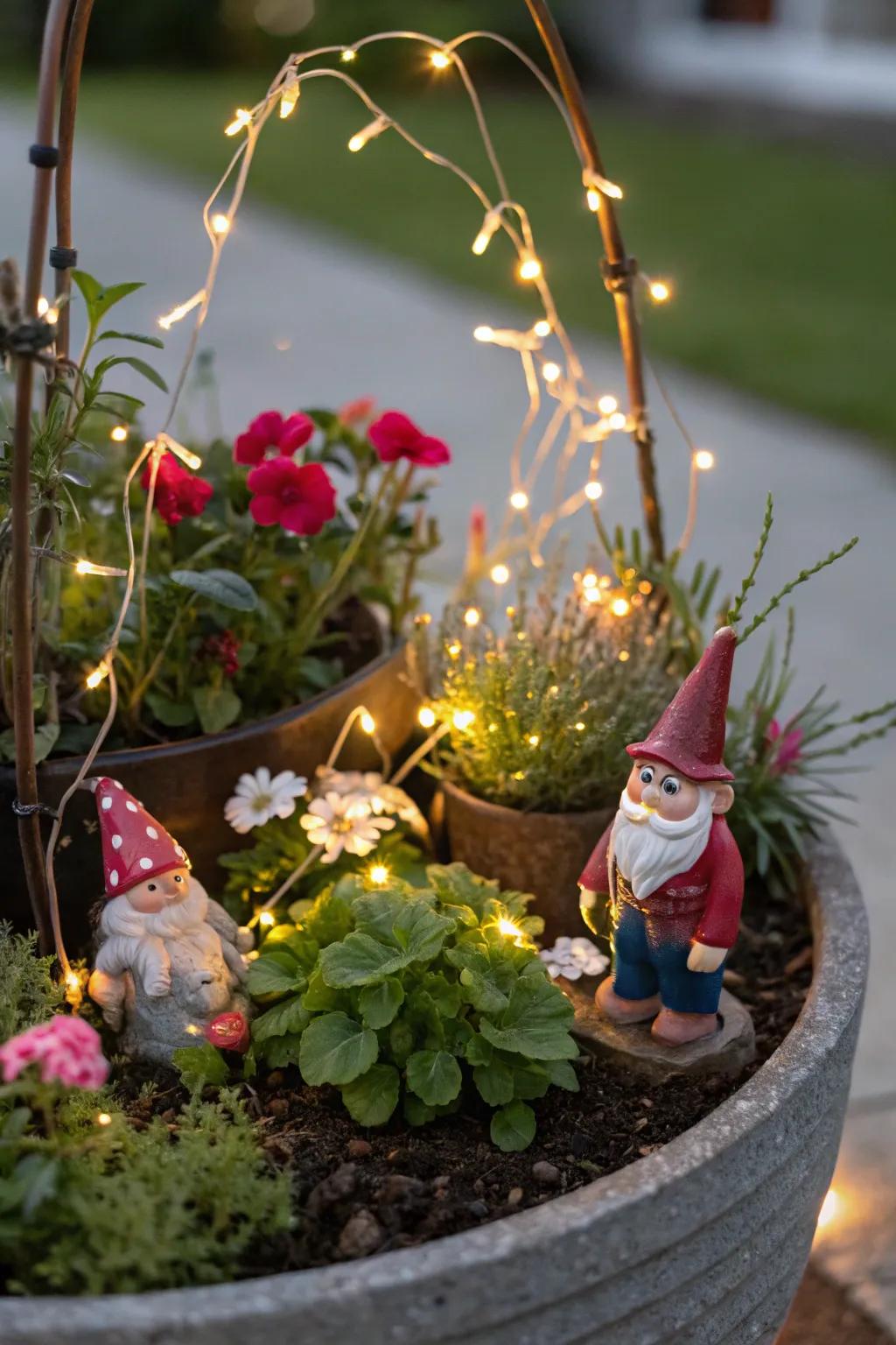 Incorporate lighthearted touches into your botanical arrangements through playful additives.