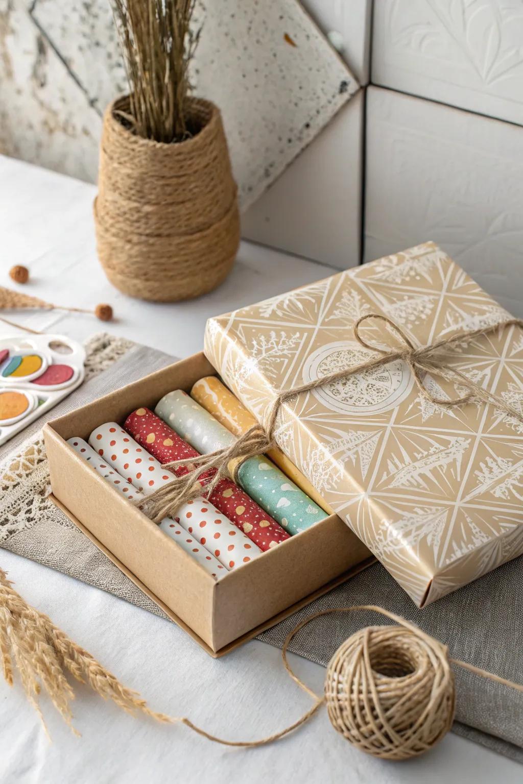 Open the surprise! A present of minimalist elegance with a playful twist.