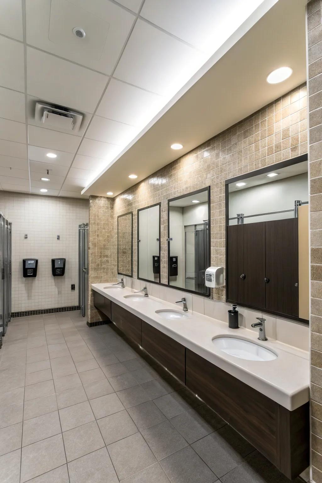 Consistent upkeep ensures cleanliness and functionality in shared restrooms.