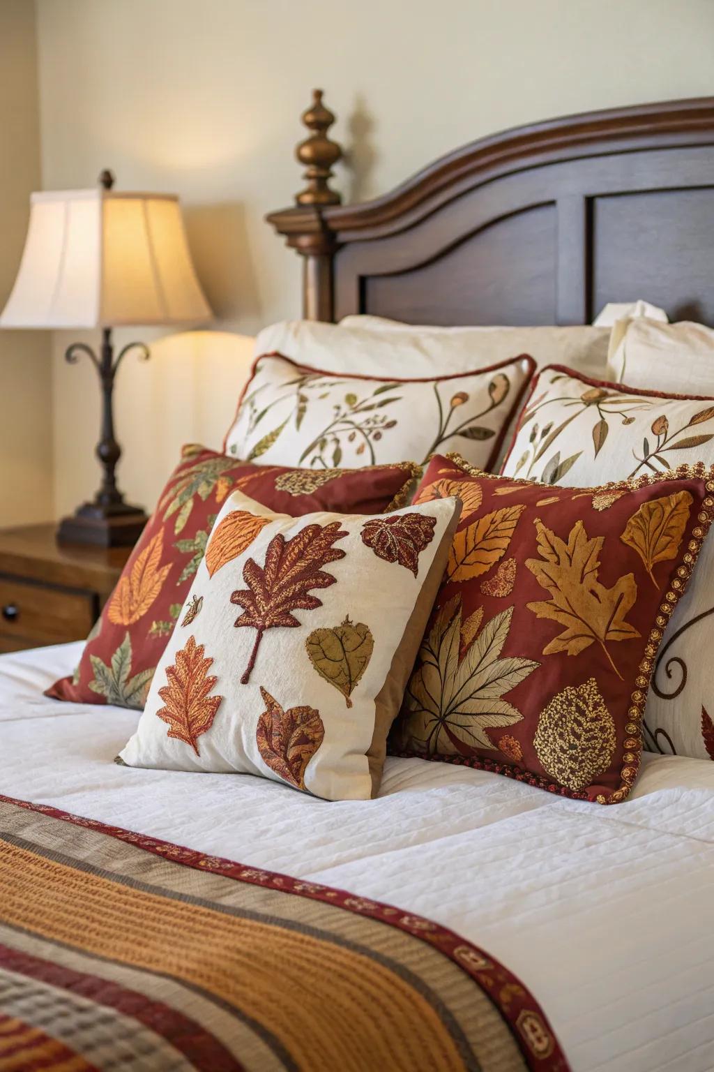 Seasonal pillow covers keep your bedroom decor fresh and timely.