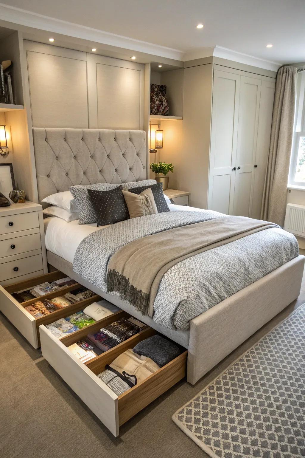 Keep your home orderly and stylish with concealed storage options.