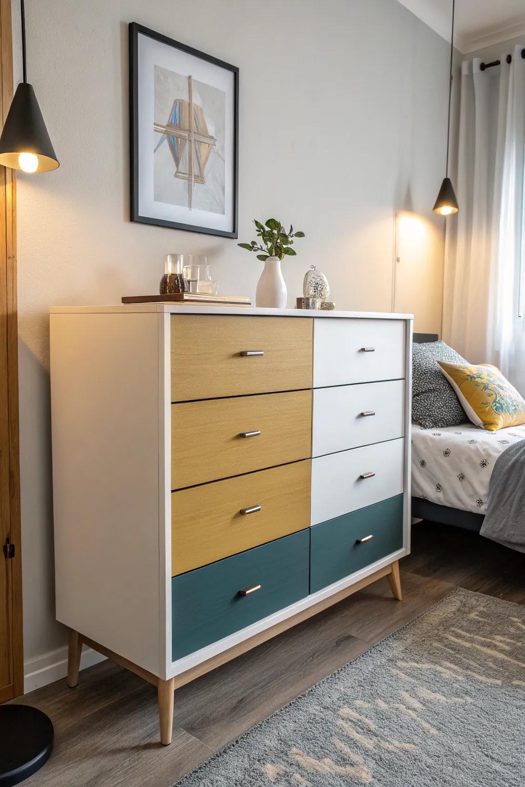 Two-tone finishes add depth and sophistication.