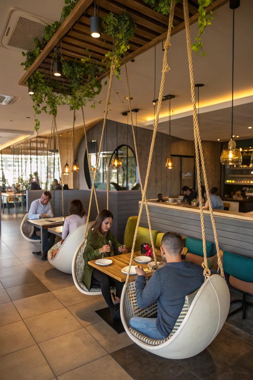 Original seating solutions surprise and delight restaurant guests.