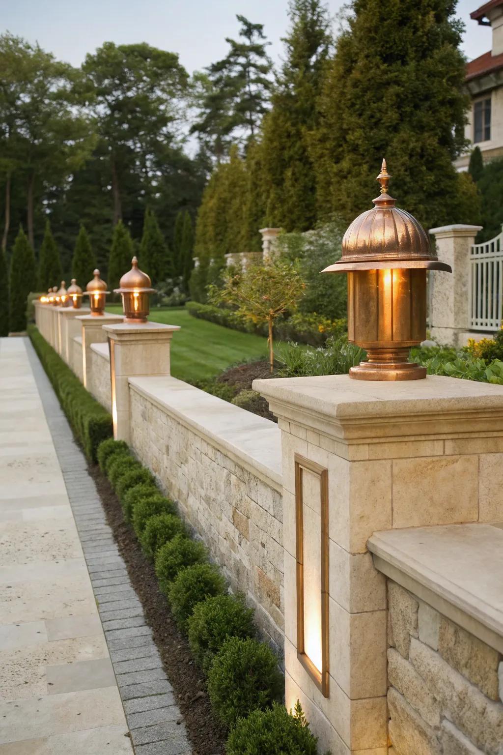 Bronze caps offer a lavish, glowing accent.