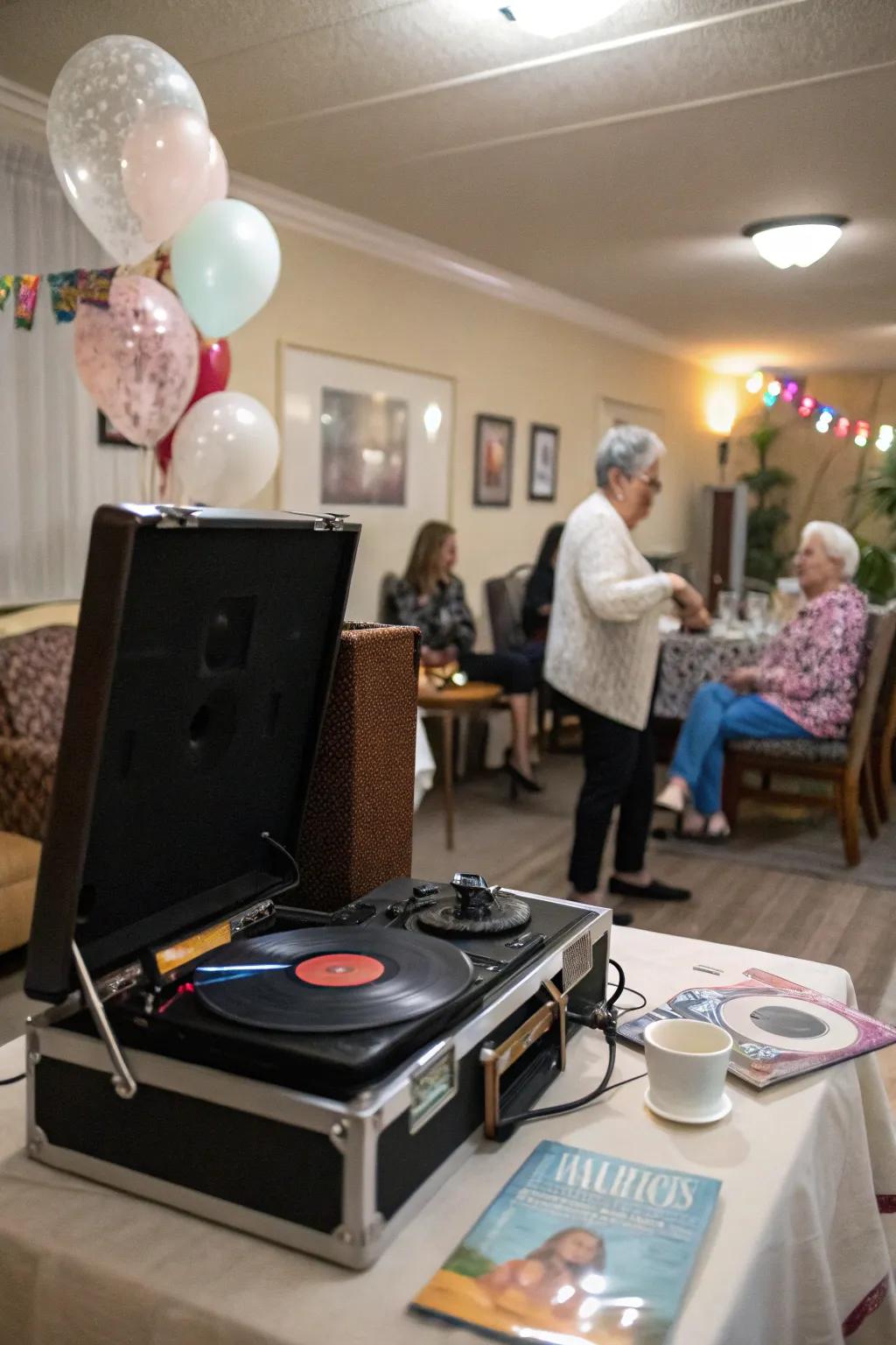 A themed playlist establishes the ideal party atmosphere.