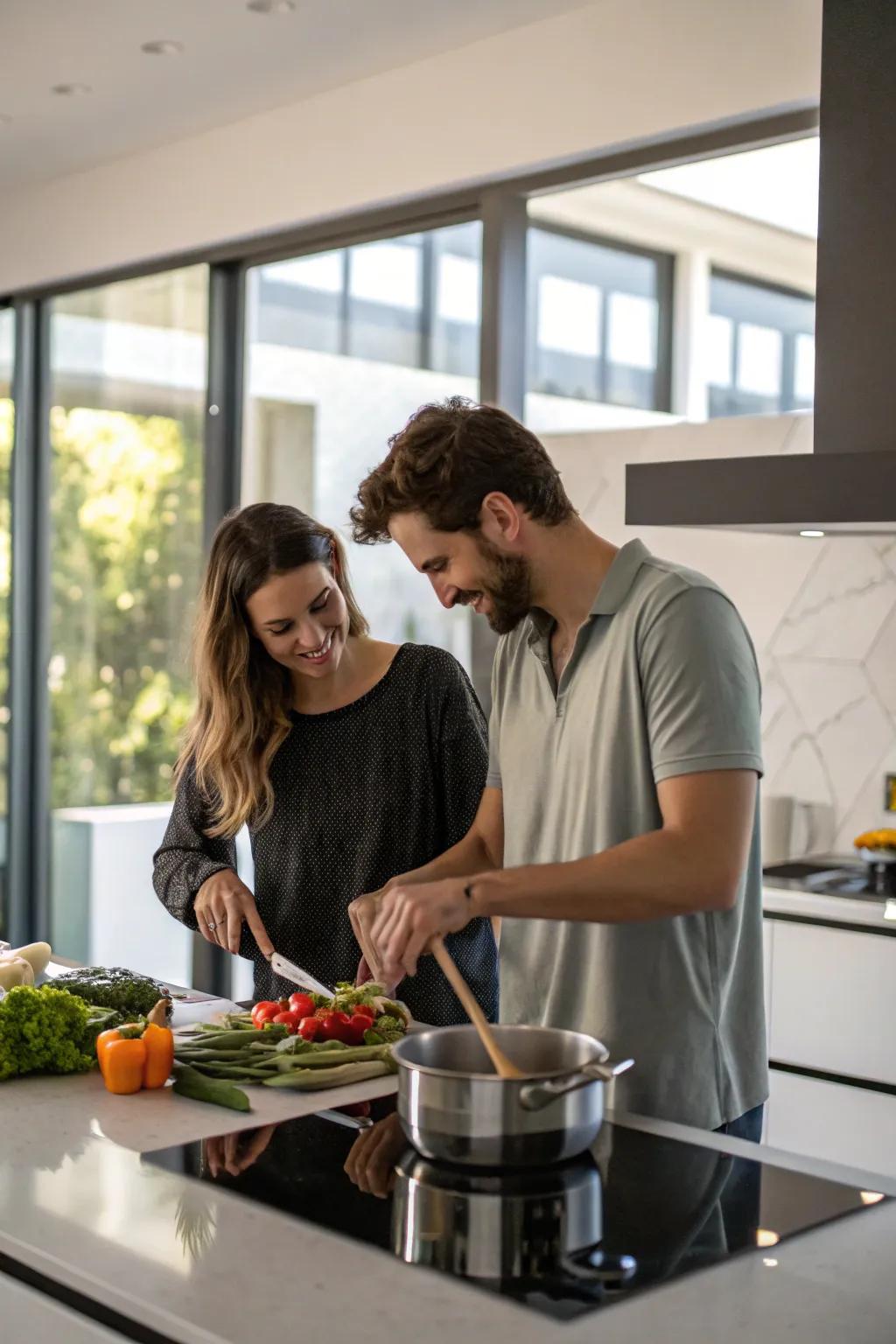 Preparing a meal together can be a bonding and rewarding experience.