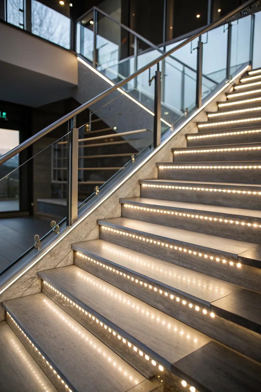 Illuminate your stairs through stylish LED illumination.