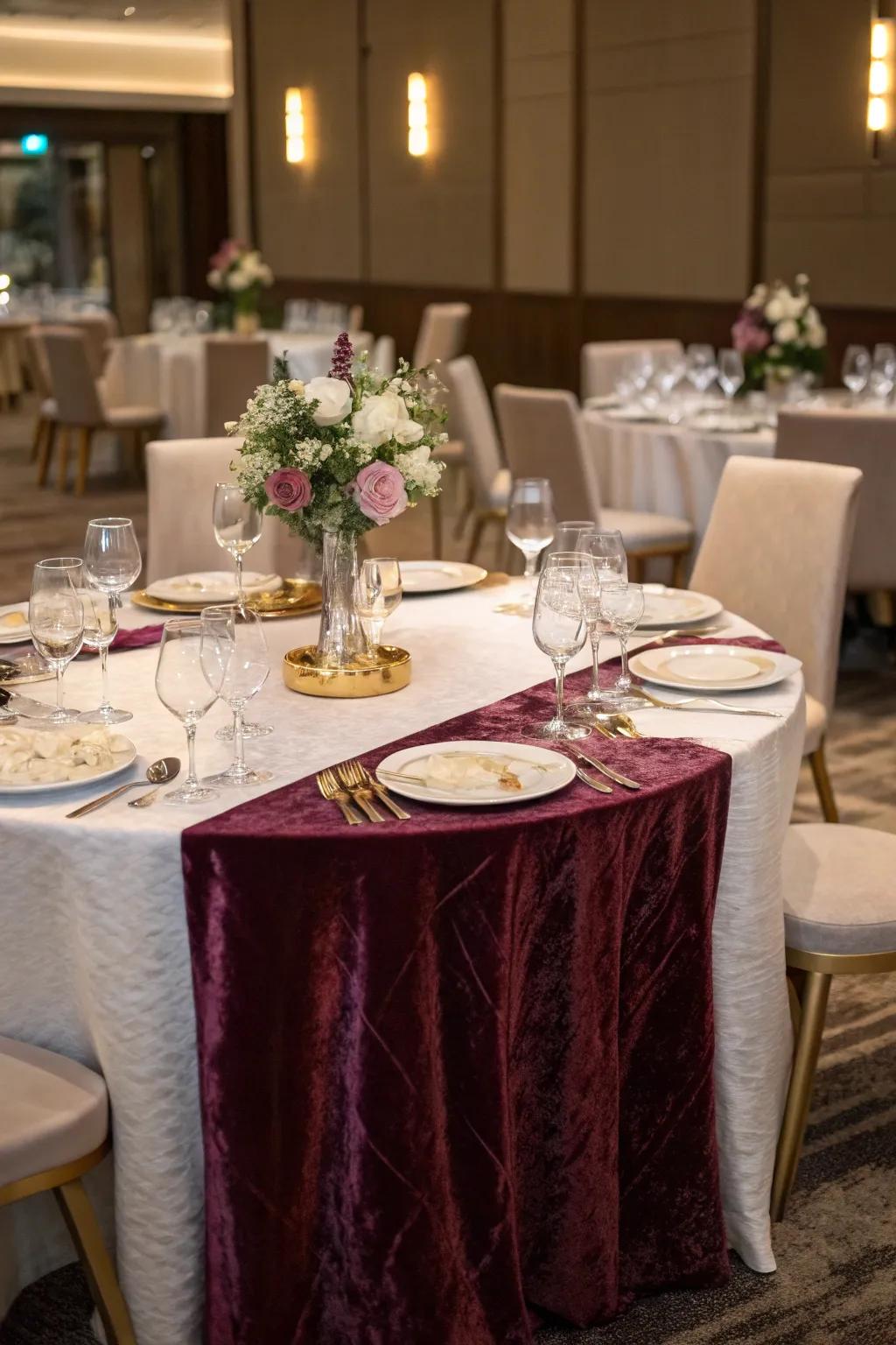 Velvet paths incorporate a touch of richness and luxury.
