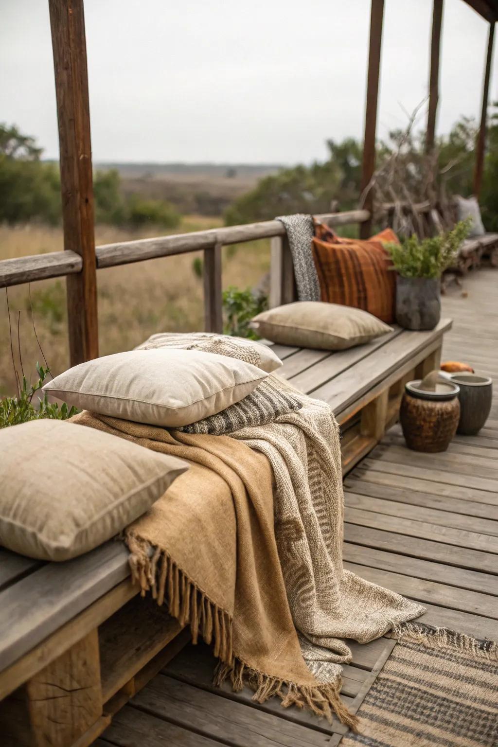 Inherent textiles introduce softness and a countryside hint to this deck.