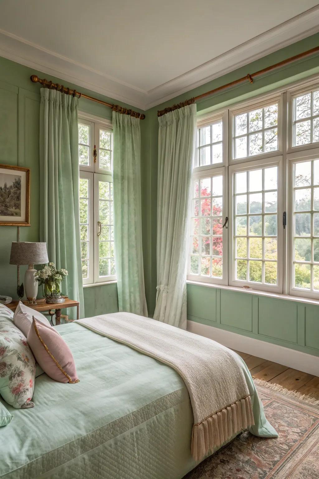 Organic illumination enhances the airy sensation of the room.