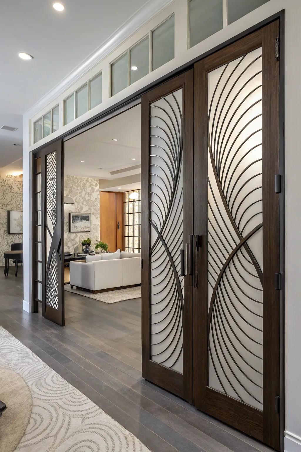 Captivating depth with sculpted saloon doors.