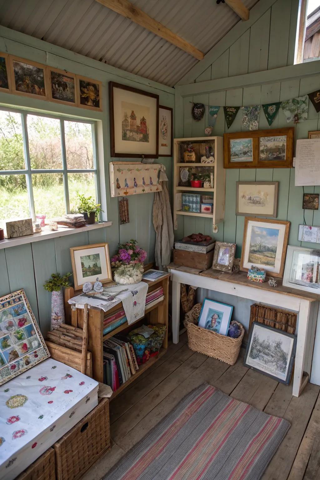 Personal details turn a shed into a unique and intimate space.