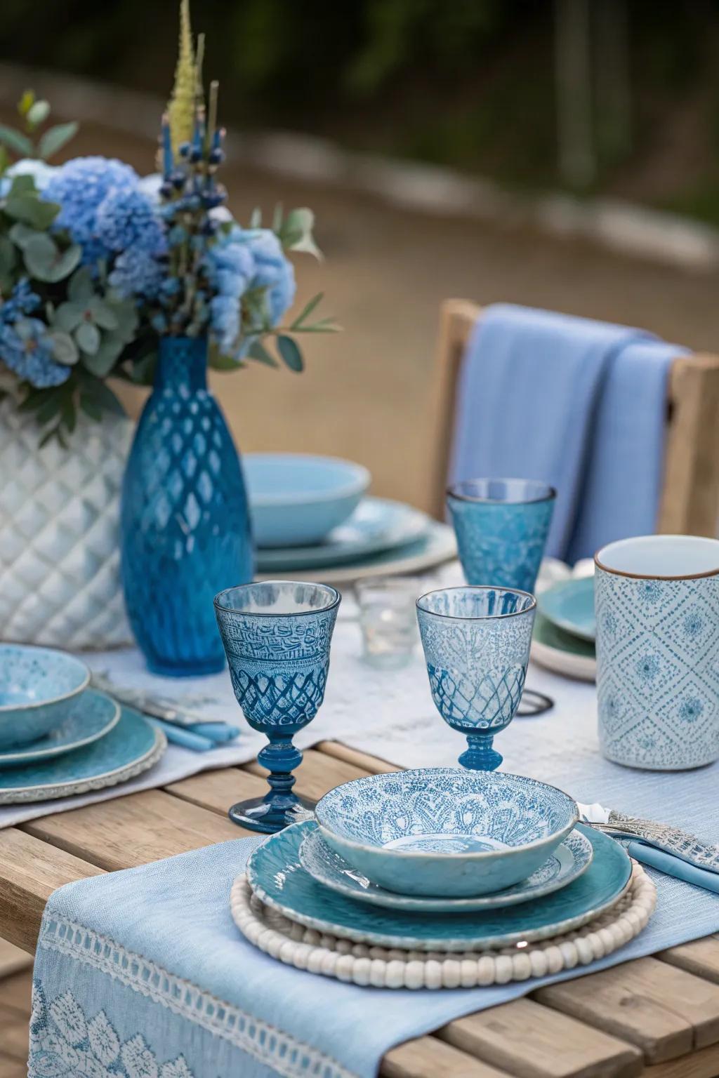 Color magic that makes a simple table setting.