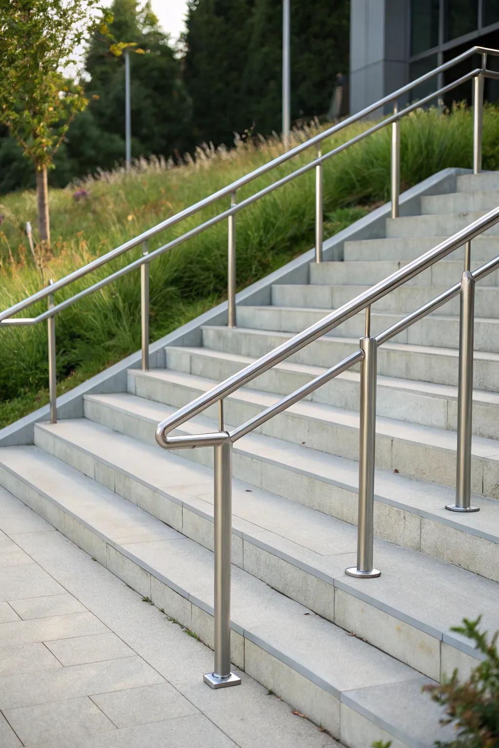 Minimalist metal bars provide clean lines and reliable support.