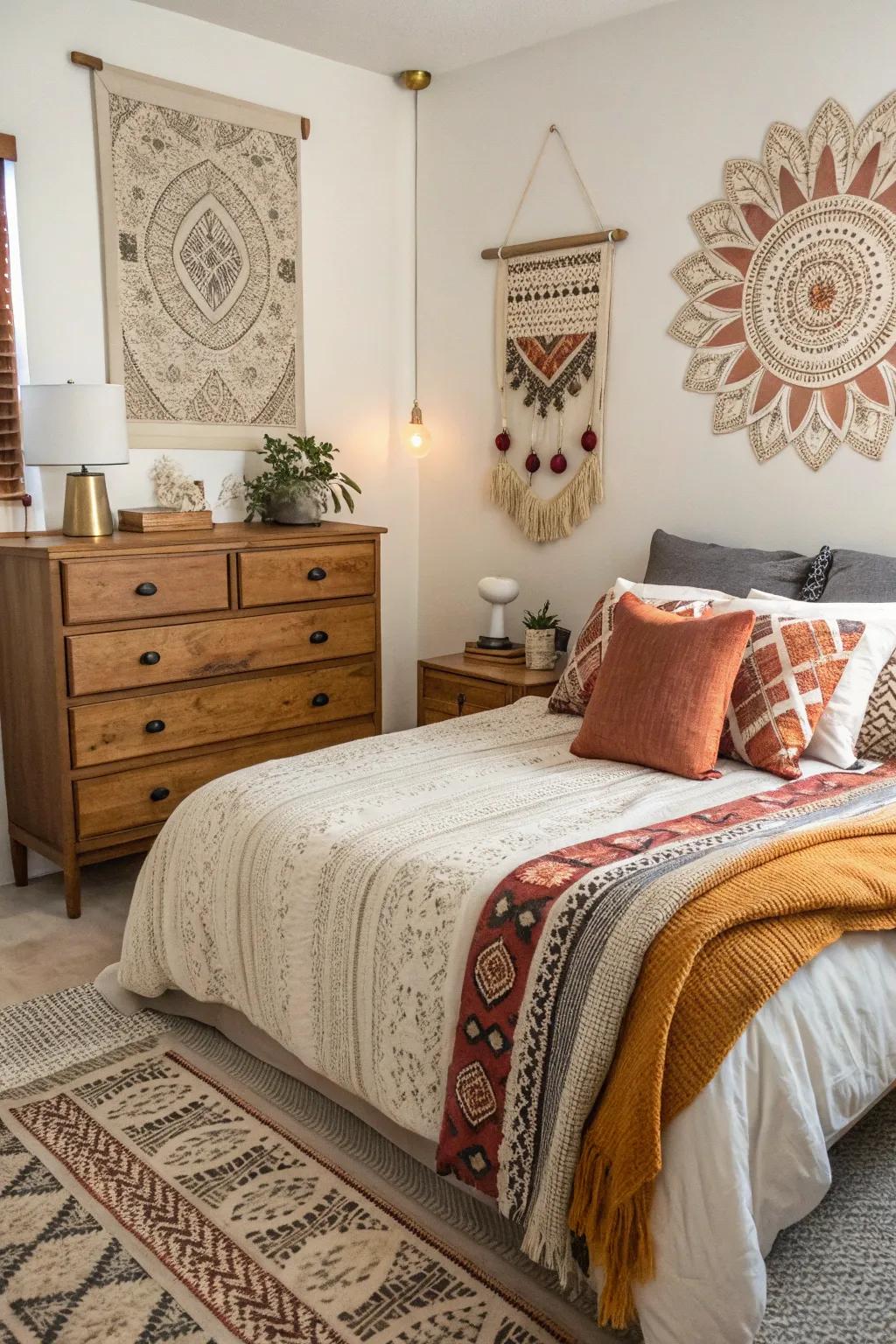 An eclectic mix builds an individualized and unique area.