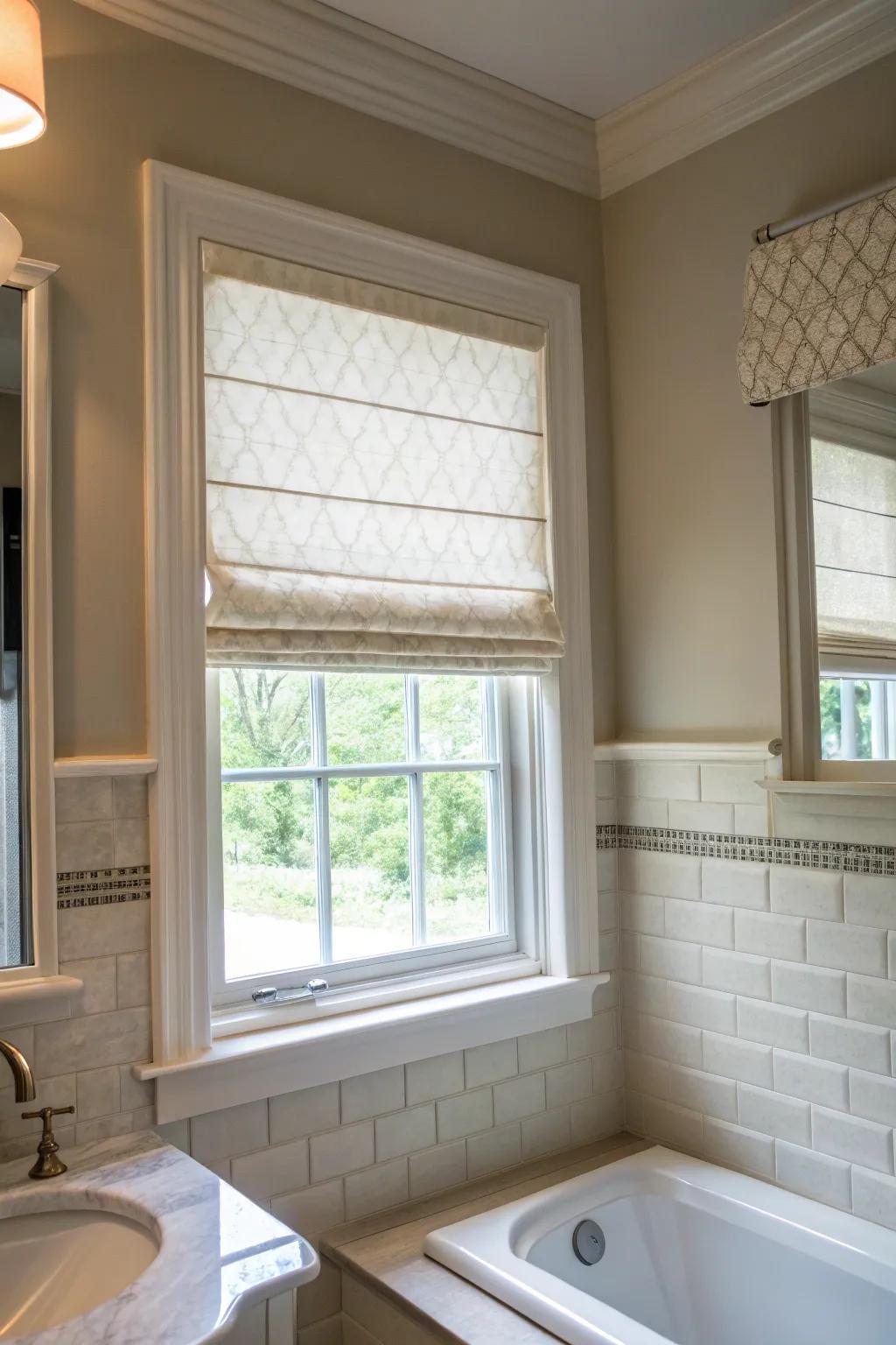 Roman shades deliver elegance and utility.