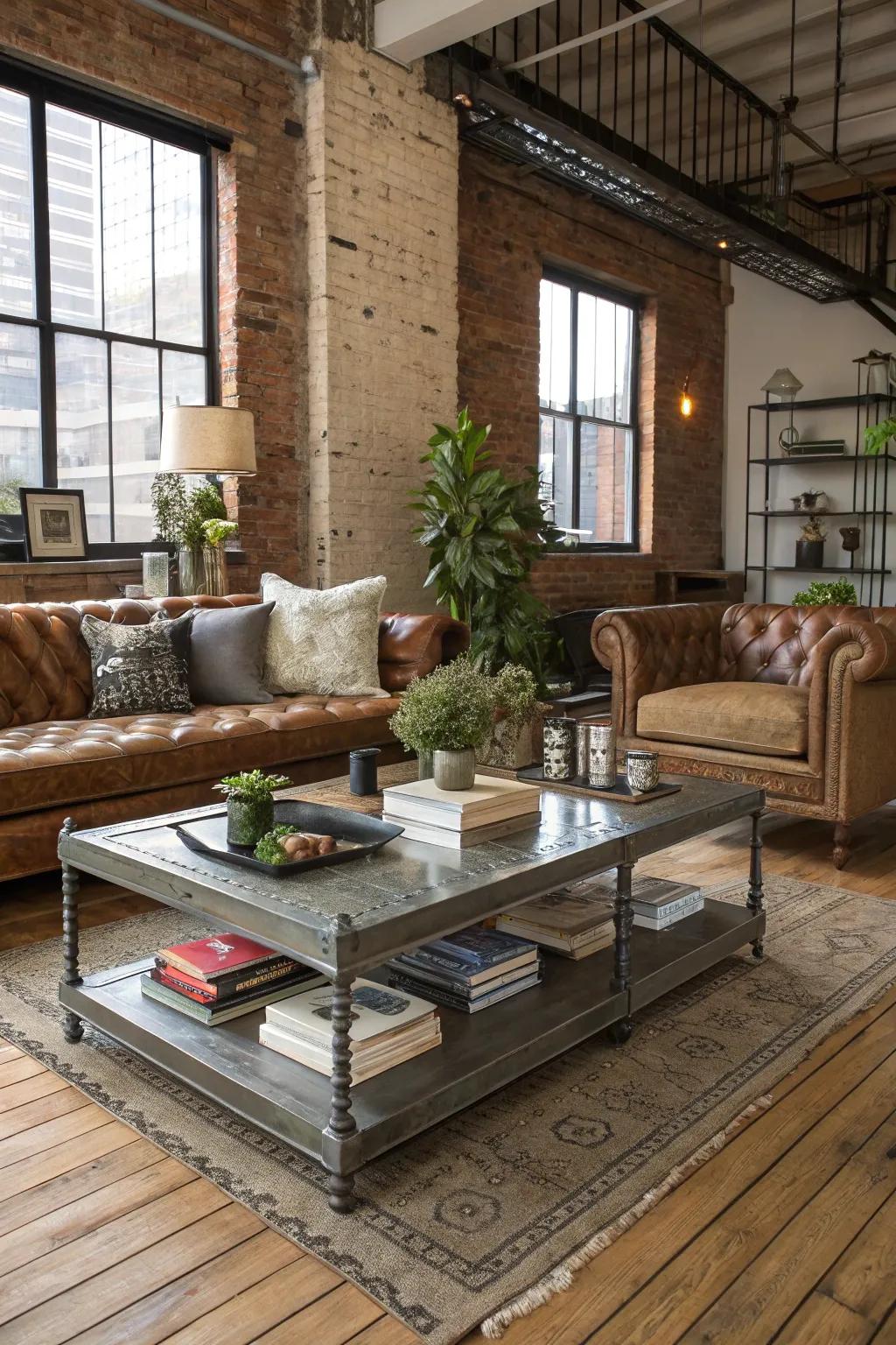 Alloy tables introduce urban chic to modern homes.