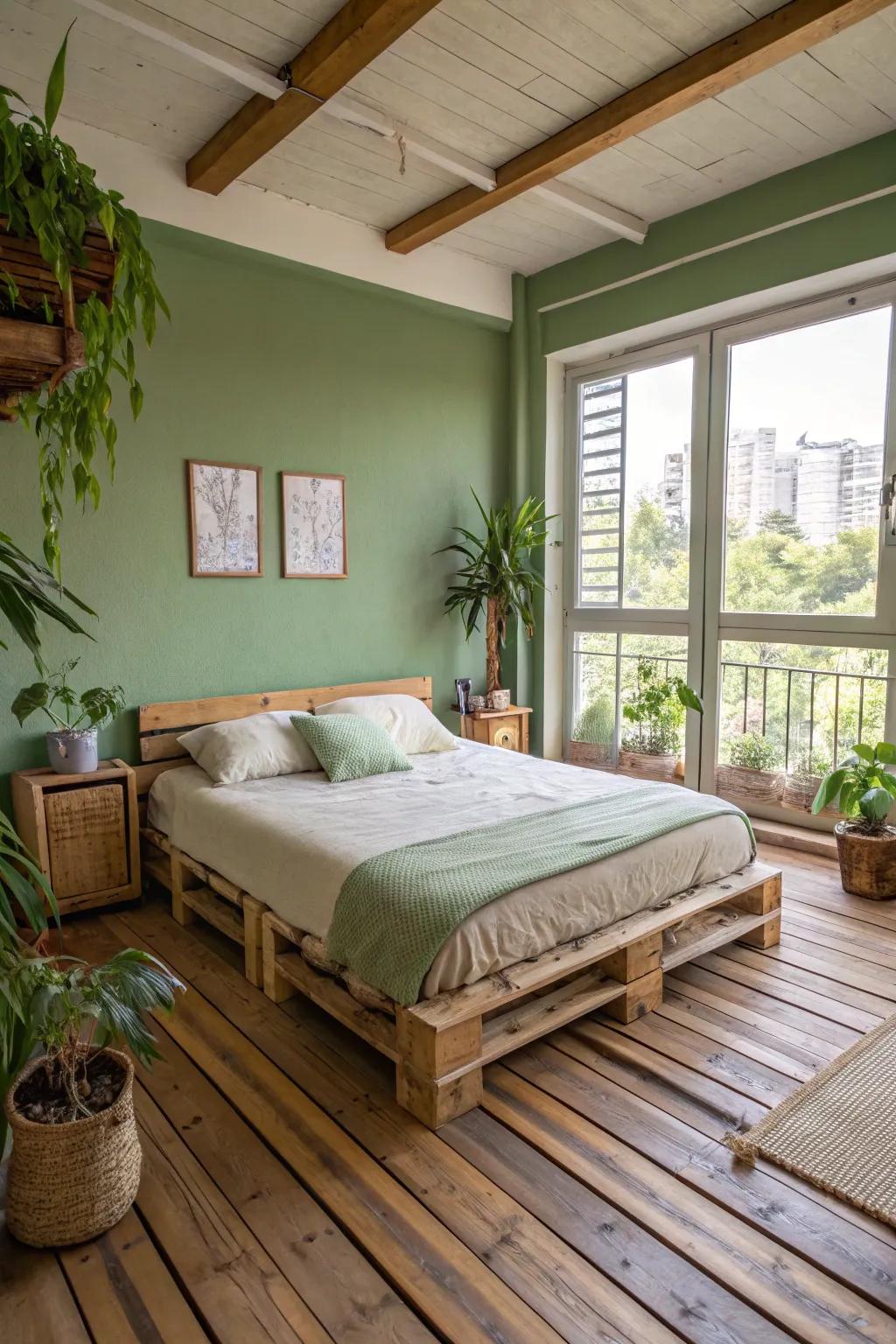 Environmentally friendly materials design a sustainable green space.