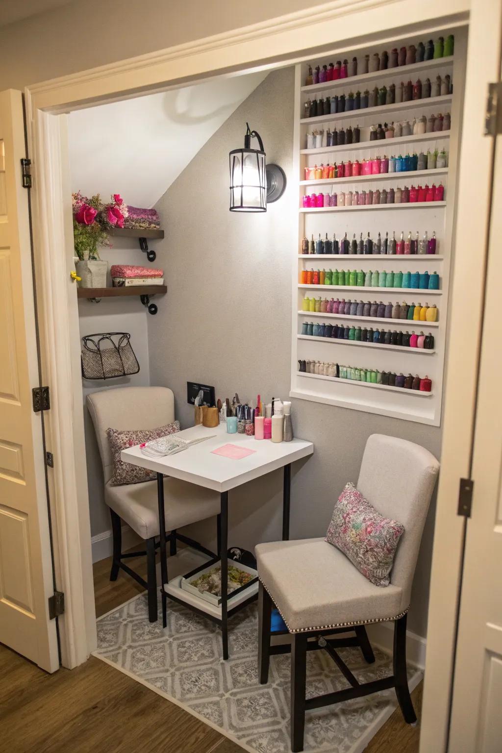 Imaginative utilization of recesses maximizes every element.