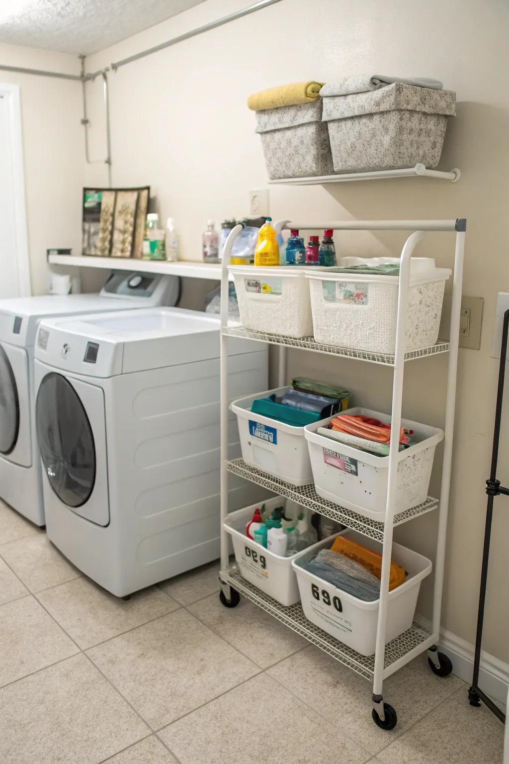 Adapting your space with versatile portable storage.