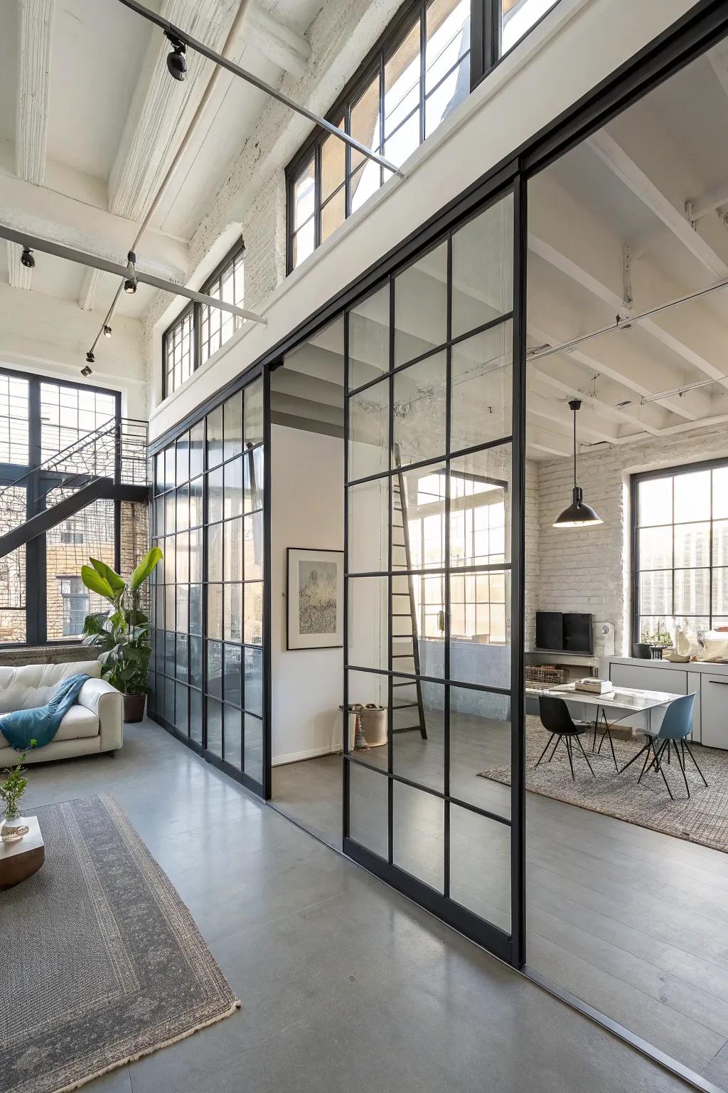 Room partitions afford privacy while sustaining openness.
