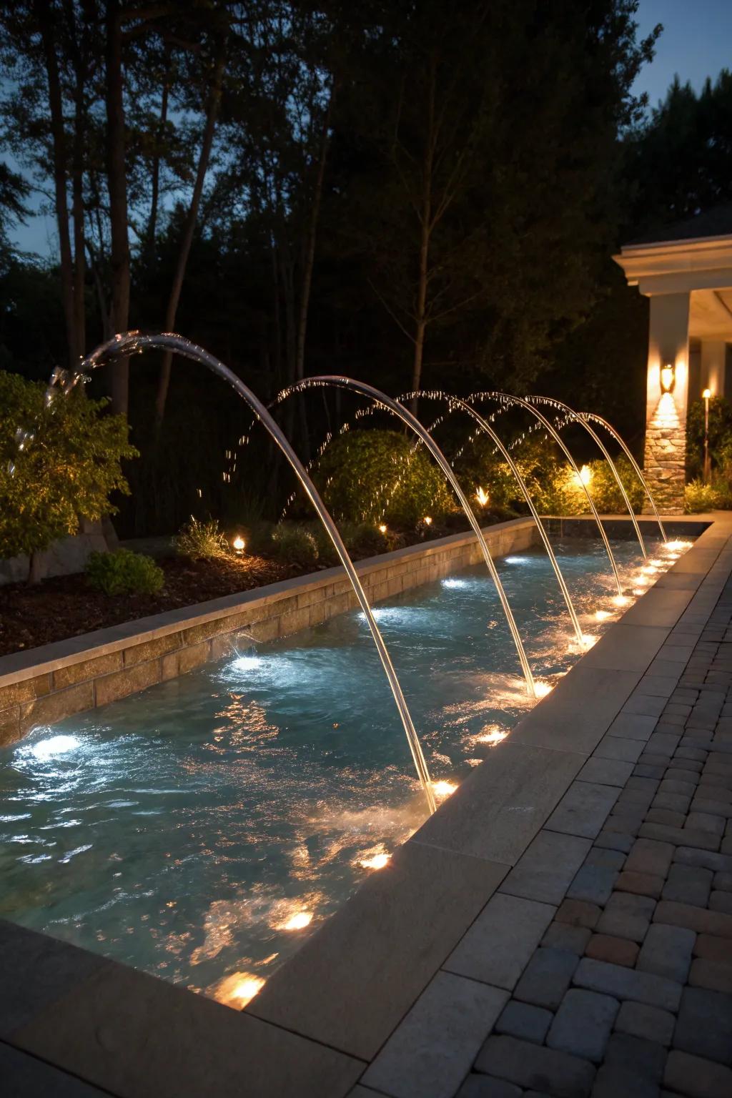 Laminar flow jets add sophistication and elegance to your pool.