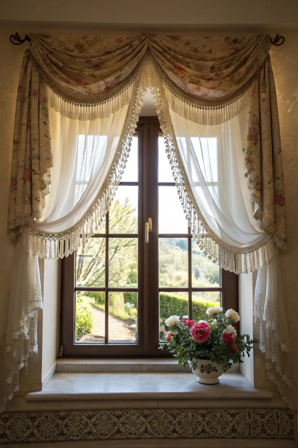 Valances frame small windows beautifully, adding a decorative touch.