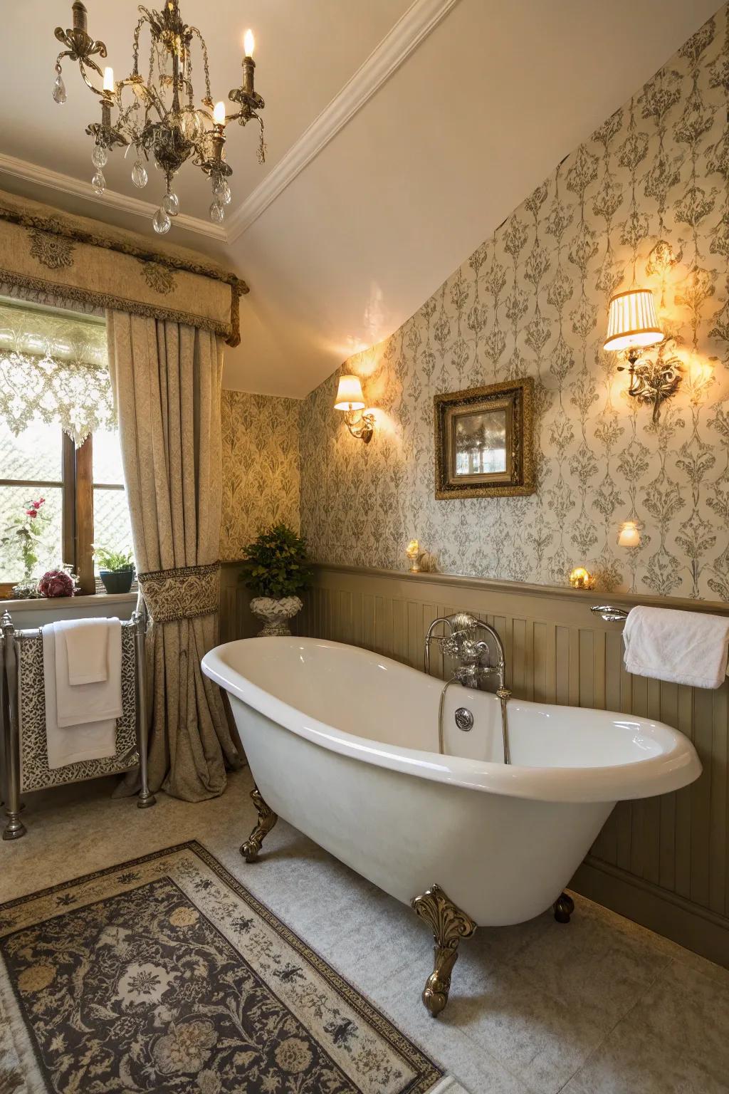 A clawfoot tub adds timeless elegance to any space.