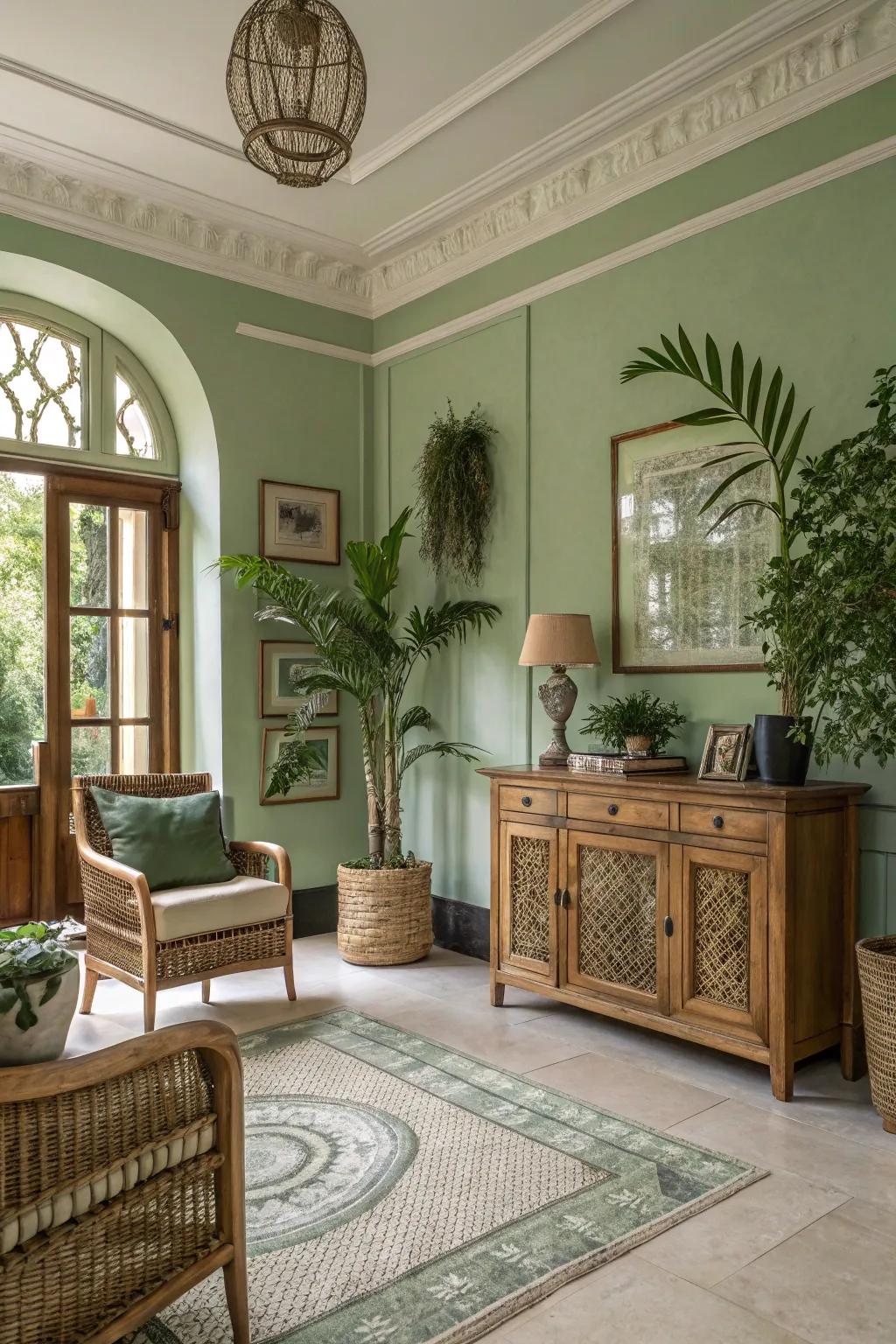 Herbal green delivers serenity and sophistication.