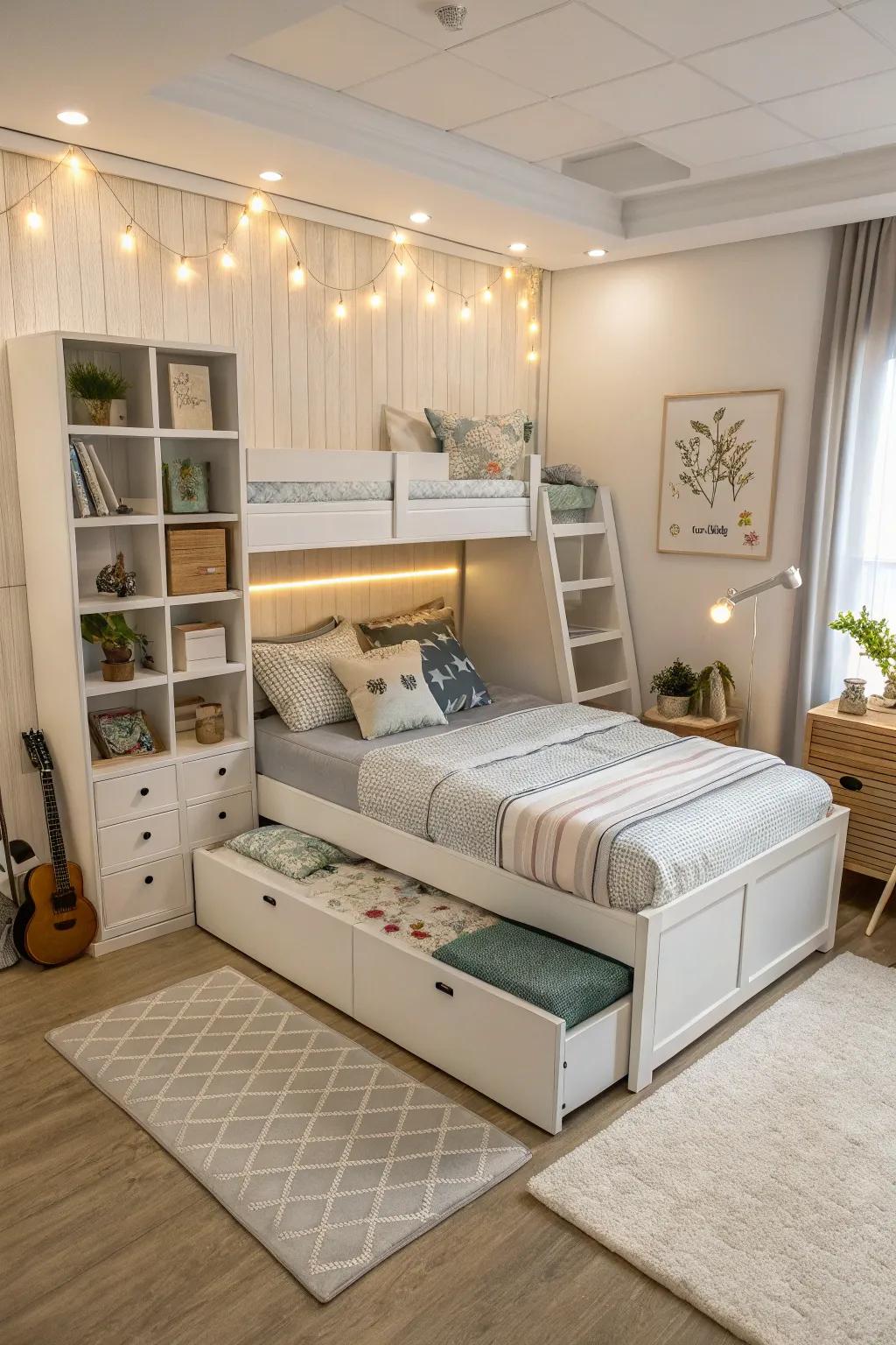Sectional bed system for adaptable areas